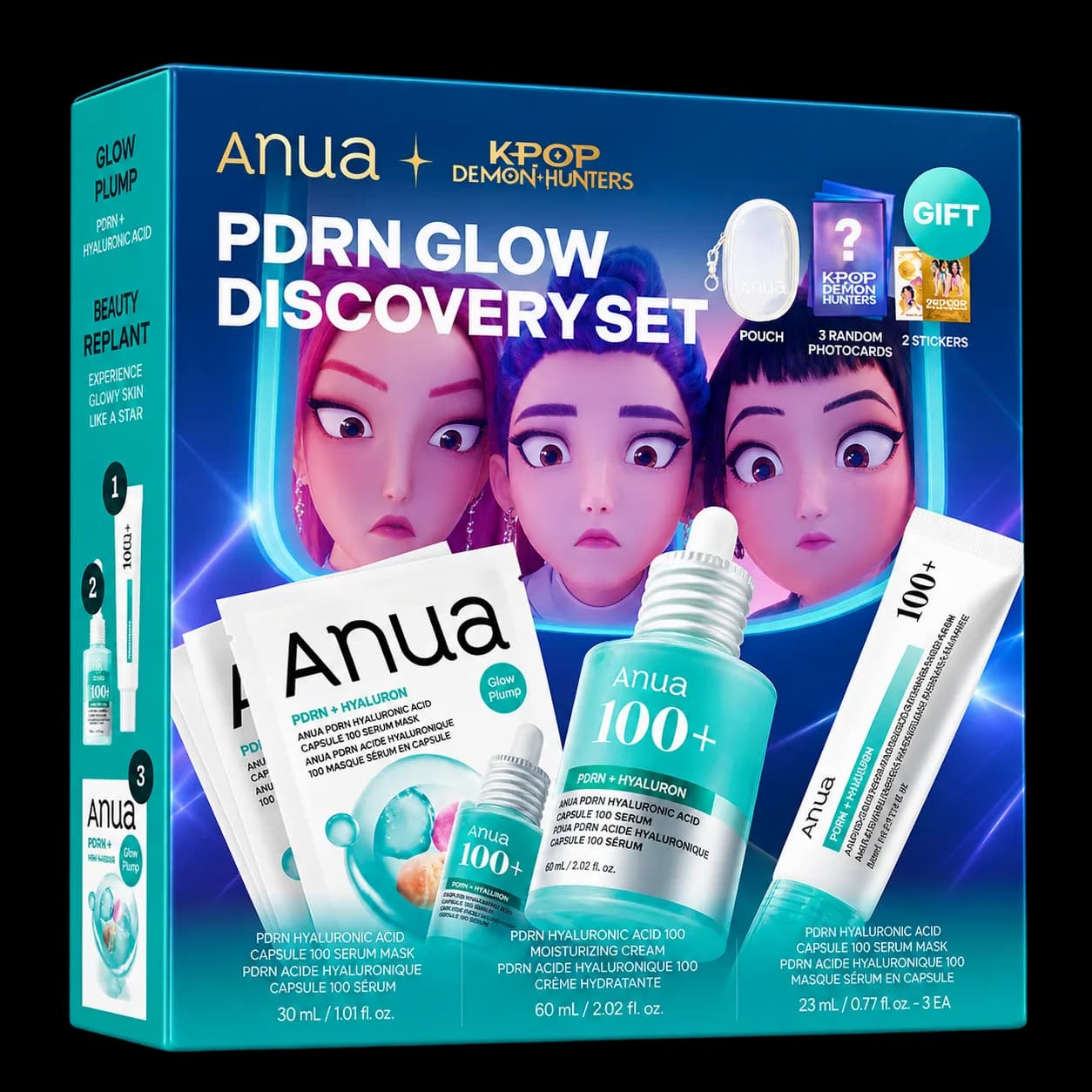 Anua K-Pop Demon Hunters Pdrn Glow Discovery Set