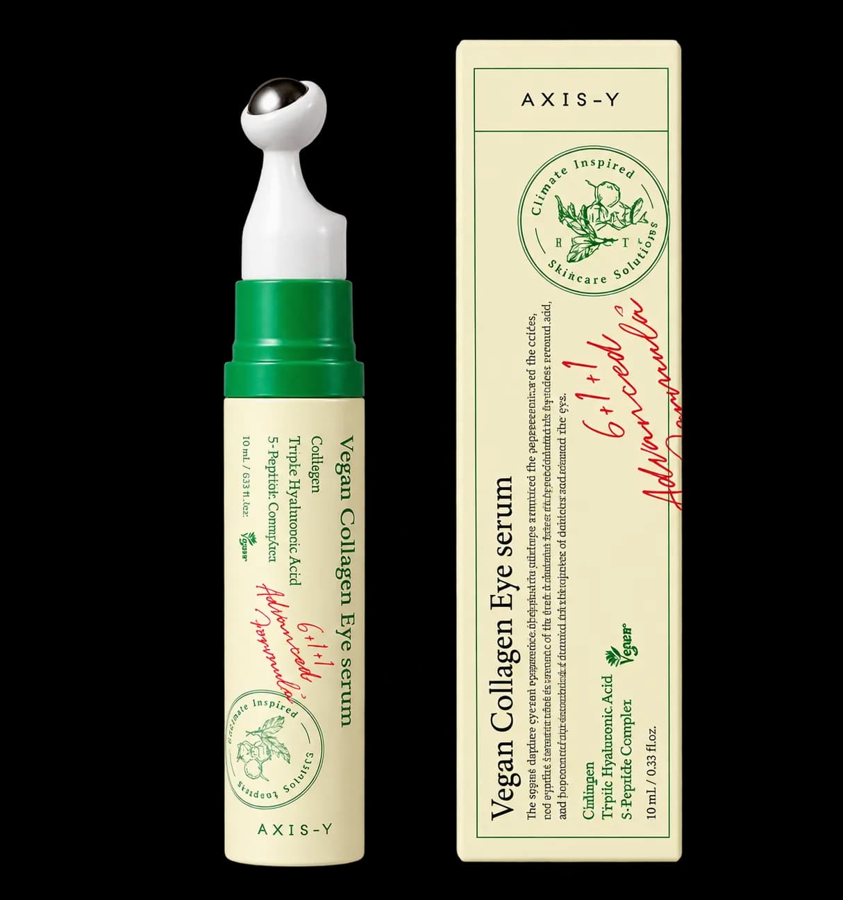 AXIS-Y Vegan Collagen Eye Serum Пептидная сыворотка для кожи вокруг глаз с массажным аппликатором